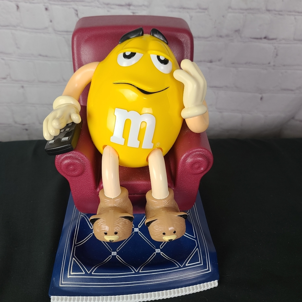 M&Ms Mr Yellow Lazy Boy Recliner. Candy Dispenser 1999.